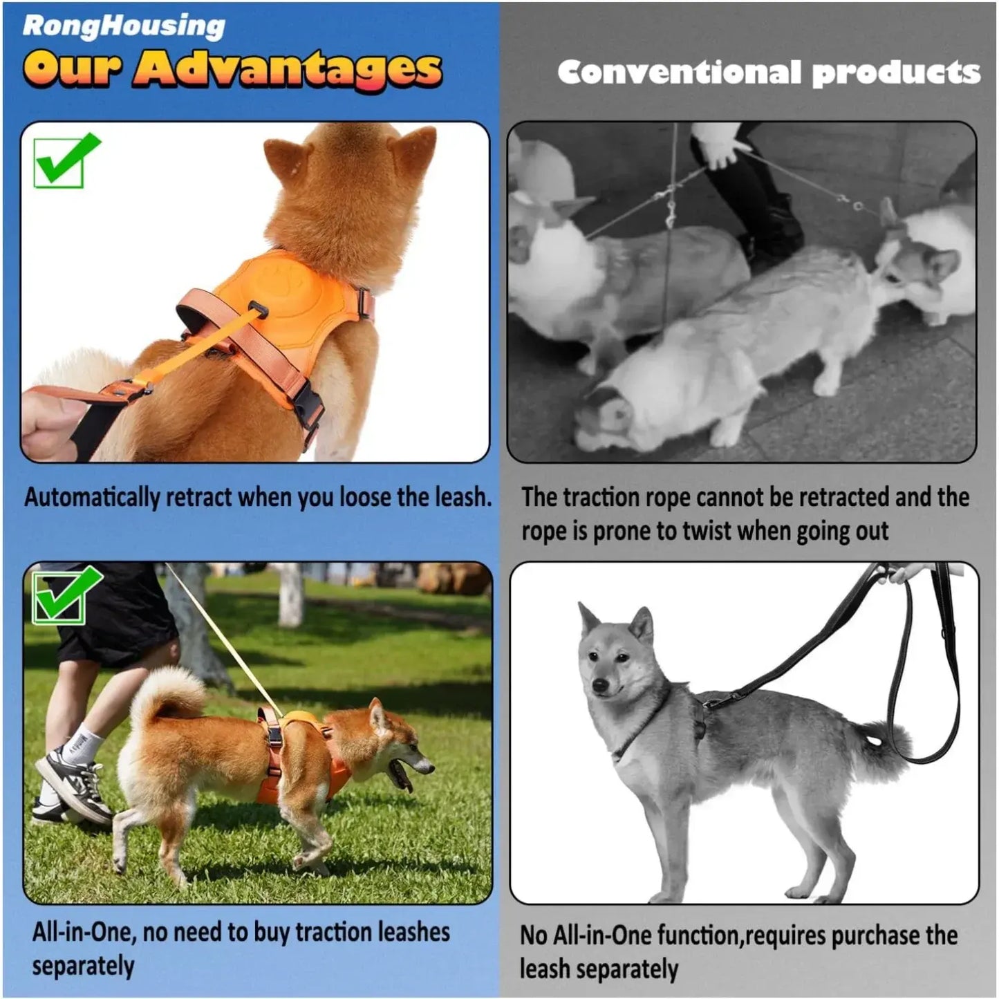 All-in-One Harness & Retractable Leash